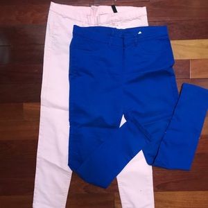 Divided by H&M bundle 2 pants blue/pink sz 10